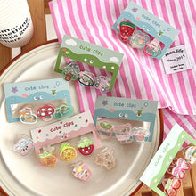 Load image into Gallery viewer, 3pcs Strawberry Bear Carrot Cute Hairpin Creative Girls Elegant Mini Fringe Hair Clips Children Women Bangs Hair Clips