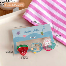 Load image into Gallery viewer, 3pcs Strawberry Bear Carrot Cute Hairpin Creative Girls Elegant Mini Fringe Hair Clips Children Women Bangs Hair Clips