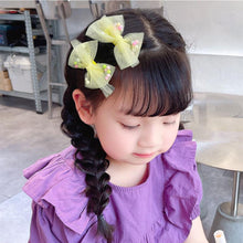 Load image into Gallery viewer, 10pcs/set Cute Flower Bowknot Hair Clips Fabric Mesh Multi-color Hairpin Children Bangs Hair Clips Headwear Hair Accessories