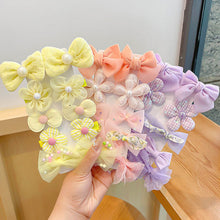 Load image into Gallery viewer, 10pcs/set Cute Flower Bowknot Hair Clips Fabric Mesh Multi-color Hairpin Children Bangs Hair Clips Headwear Hair Accessories
