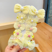 Load image into Gallery viewer, 10pcs/set Cute Flower Bowknot Hair Clips Fabric Mesh Multi-color Hairpin Children Bangs Hair Clips Headwear Hair Accessories