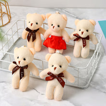 Load image into Gallery viewer, Cute Bear Plush Toys Stuffed Blush Bear Toys Bag Car Key Pendant Flower Bouquet Gift Box Decoration Bear Toys