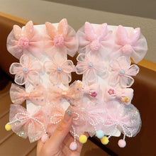 Load image into Gallery viewer, 8pcs/set Children Bowknot Flower Hair Clips Fabric Lace Mesh Bangs Hairpin Hair Clips Cute Hair Accessories