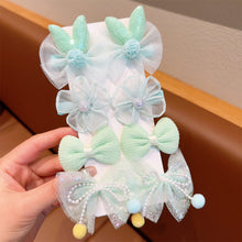 Load image into Gallery viewer, 8pcs/set Children Bowknot Flower Hair Clips Fabric Lace Mesh Bangs Hairpin Hair Clips Cute Hair Accessories