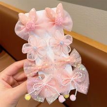 Load image into Gallery viewer, 8pcs/set Children Bowknot Flower Hair Clips Fabric Lace Mesh Bangs Hairpin Hair Clips Cute Hair Accessories
