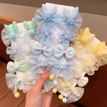 Load image into Gallery viewer, 8pcs/set Children Bowknot Flower Hair Clips Fabric Lace Mesh Bangs Hairpin Hair Clips Cute Hair Accessories