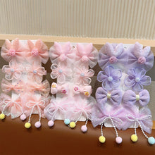 Load image into Gallery viewer, 8pcs/set Children Bowknot Flower Hair Clips Fabric Lace Mesh Bangs Hairpin Hair Clips Cute Hair Accessories