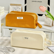 Load image into Gallery viewer, 1Pc Large-capacity Canvas Pencil Bag Holder Girl Stationery Desk Organizer School Office Supplies Storage Bag