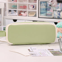 Load image into Gallery viewer, 1Pc Double Layer Large-capacity Canvas Pencil Bag Holder Girl Stationery Desk Organizer School Office Supplies Storage Bag