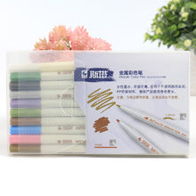 Load image into Gallery viewer, 1Pcs Metal Color Metallic Brush Marker Pen for Drawing Lettering Calligraphy Paint Home DIY Card Diary Art School