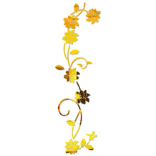 Load image into Gallery viewer, Acrylic Flower Vine Wall Sticker Mirror Effect Sticker DIY Wall Art Home Living Room Kitchen Bedroom Decoration Sticker