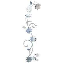 Load image into Gallery viewer, Acrylic Flower Vine Wall Sticker Mirror Effect Sticker DIY Wall Art Home Living Room Kitchen Bedroom Decoration Sticker