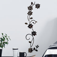 Load image into Gallery viewer, Acrylic Flower Vine Wall Sticker Mirror Effect Sticker DIY Wall Art Home Living Room Kitchen Bedroom Decoration Sticker