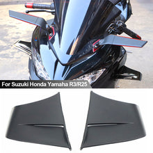 Load image into Gallery viewer, Pair Universal Motorcycle Winglet Aerodynamic Spoiler Wing Kit With Adhesive Motorcycle Decoration Sticker For Suzuki Honda Yamaha R3/R25