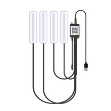 Load image into Gallery viewer, 4Pcs/Set 12V LED Car Interior Atmosphere Backlight Ambient Mood Foot Light With Cigarette USB Lighter Decorative APP Remote Control Lamp Auto Accessories