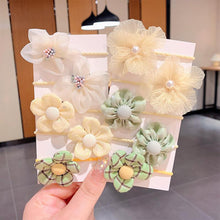 Load image into Gallery viewer, 10pcs/set Children Cute Flower Hair Rope Set Multicolored Highly Elastic Durable Rubber Band Headband Hair Accessories