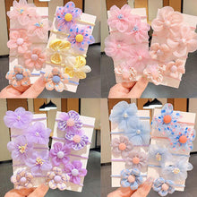 Load image into Gallery viewer, 10pcs/set Children Cute Flower Hair Rope Set Multicolored Highly Elastic Durable Rubber Band Headband Hair Accessories