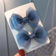 Load image into Gallery viewer, 2pcs/set Pearl Yarn Bowknot Hair Clips Children Simple Sweet Mesh Hairpin Hair Ornament Hair Accessories