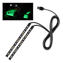 Load image into Gallery viewer, 12V LED Car Interior Atmosphere Backlight Ambient Mood Foot Light With Cigarette USB 24LED Lighter Decorative Lamp Auto Accessories