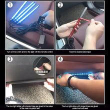 Load image into Gallery viewer, 12V LED Car Interior Atmosphere Backlight Ambient Mood Foot Light With Cigarette USB 24LED Lighter Decorative Lamp Auto Accessories