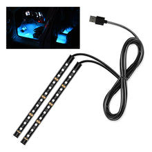 Load image into Gallery viewer, 12V LED Car Interior Atmosphere Backlight Ambient Mood Foot Light With Cigarette USB 24LED Lighter Decorative Lamp Auto Accessories