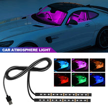 Load image into Gallery viewer, 12V LED Car Interior Atmosphere Backlight Ambient Mood Foot Light With Cigarette USB 24LED Lighter Decorative Lamp Auto Accessories
