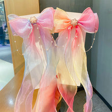 Load image into Gallery viewer, Rainbow Color Bowknot Ribbon Hairpin Cute Mesh Gradient Hair Clips Creative Fashionable Headwear Hair Ornaments for Girls
