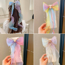 Load image into Gallery viewer, Rainbow Color Bowknot Ribbon Hairpin Cute Mesh Gradient Hair Clips Creative Fashionable Headwear Hair Ornaments for Girls