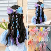 Load image into Gallery viewer, Rainbow Color Bowknot Ribbon Hairpin Cute Mesh Gradient Hair Clips Creative Fashionable Headwear Hair Ornaments for Girls