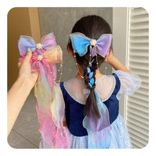 Load image into Gallery viewer, Rainbow Color Bowknot Ribbon Hairpin Cute Mesh Gradient Hair Clips Creative Fashionable Headwear Hair Ornaments for Girls