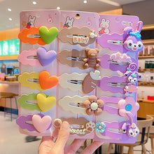 Load image into Gallery viewer, 5pcs/set Children Strawberry Bear Hair Clips Silicone Side Hair Clip Bangs Hairpin Cute Cartoon Hair Accessories