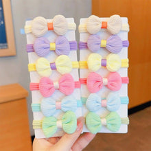 Load image into Gallery viewer, 6pcs/set Children Bowknot Flower Hair Rope Colorful Cute Soft Highly Elastic Durable Hair Band Headwear