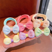 Load image into Gallery viewer, 6pcs/set Children Bowknot Flower Hair Rope Colorful Cute Soft Highly Elastic Durable Hair Band Headwear