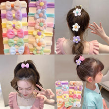 Load image into Gallery viewer, 6pcs/set Children Bowknot Flower Hair Rope Colorful Cute Soft Highly Elastic Durable Hair Band Headwear
