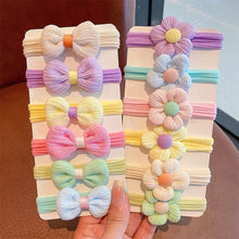 Load image into Gallery viewer, 6pcs/set Children Bowknot Flower Hair Rope Colorful Cute Soft Highly Elastic Durable Hair Band Headwear