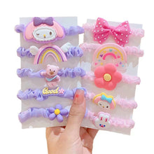 Load image into Gallery viewer, 5pcs/set Three-dimensional Pattern Children Hair Rope Cute Sweet Highly Elastic Durable Hair Band Headwear