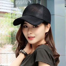 Load image into Gallery viewer, Men Cap Hollow Brim Breathable Mesh Cap Adjustable Comfortable Breathable Cap Outdoor Sunscreen Casual Cap