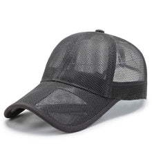 Load image into Gallery viewer, Men Cap Hollow Brim Breathable Mesh Cap Adjustable Comfortable Breathable Cap Outdoor Sunscreen Casual Cap