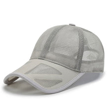 Load image into Gallery viewer, Men Cap Hollow Brim Breathable Mesh Cap Adjustable Comfortable Breathable Cap Outdoor Sunscreen Casual Cap
