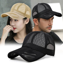 Load image into Gallery viewer, Men Cap Hollow Brim Breathable Mesh Cap Adjustable Comfortable Breathable Cap Outdoor Sunscreen Casual Cap