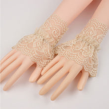 Load image into Gallery viewer, Lace Mesh Hollowed Out Crochet Gloves Comfortable Breathable Sunscreen Decorative Wrist Sleeves for Women