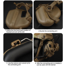 Load image into Gallery viewer, Tactical Headphone Helmet Rail Connection Arm Set 360° Rotatable Foldable Headphone Mounting Accessories Fit OPS CoreARC and Team WendyM-LOK Rail