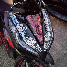 Load image into Gallery viewer, 2Pcs 39x9cm Motorcycle Honeycomb Bee Vinyl Sticker For Motor Front Face Decor Waterproof Decal Stickers