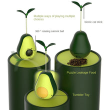 Load image into Gallery viewer, 1Pc Cat Avocado Tumbler Toy with Ball Feather Catnip Cat Interactive Feather Toys Pet Bumbler Funny Toy Kitten Toys