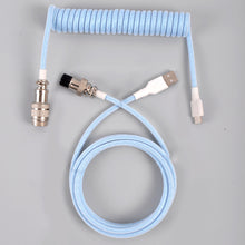 Load image into Gallery viewer, 3M Type C Mechanical Keyboard Coiled Cable USB Keyboard Wire Mechanical Keyboard Aviator Desktop Computer Aviation Connector
