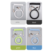 Load image into Gallery viewer, 3M Type C Mechanical Keyboard Coiled Cable USB Keyboard Wire Mechanical Keyboard Aviator Desktop Computer Aviation Connector