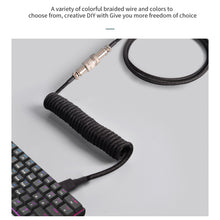 Load image into Gallery viewer, 3M Type C Mechanical Keyboard Coiled Cable USB Keyboard Wire Mechanical Keyboard Aviator Desktop Computer Aviation Connector