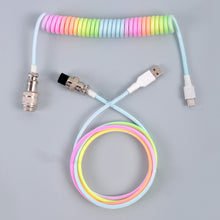 Load image into Gallery viewer, 3M Type C Mechanical Keyboard Coiled Cable USB Keyboard Wire Mechanical Keyboard Aviator Desktop Computer Aviation Connector