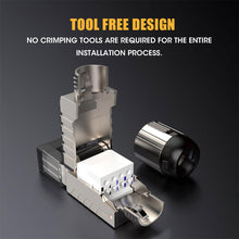 Load image into Gallery viewer, RJ45 Cat8 Cat7 Cat6A Connectors RJ45 Metal Tool Free Easy Termination Plug 2000MHz 40G LAN Cable 22AWG - 24AWG