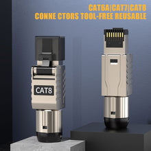 Load image into Gallery viewer, RJ45 Cat8 Cat7 Cat6A Connectors RJ45 Metal Tool Free Easy Termination Plug 2000MHz 40G LAN Cable 22AWG - 24AWG